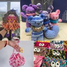 4 件套渐变色亚克力纱线套装，分段染色，适用于编织包袋、围巾、披肩、服装和其他工艺品、DIY 钱包制作 - 彩色 - 查看 8