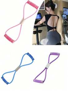 2件套紫色和蓝色阻力带，1根升级版TPE/泡沫手柄阻力带，长度38厘米/14.96英寸，适用于瑜伽、健身、拉伸、力量训练，是冬季、返校、生日、复活节、减肥的理想礼物。 - 彩色 - 查看 7