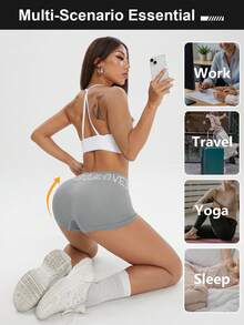 LianShengFa 6pcs Letter Waistband Seamless Mid-Waist Shaping Panties, High Elastic Breathable Mesh Fabric Women's Underwear, Comfortable Soft Fitted Ladies Briefs - Multicolor - View 7