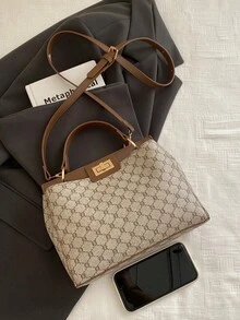 Fashionable Vintage-Style Women's Tote Bag, Custom Scratch-Resistant Material, Holiday Gift, Large Capacity For Daily Travel And Shopping, Can Be Carried On One Shoulder And Hand