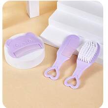 3pcs Baby Comb Set, Newborn Soft Hair Brush, Baby Bath Brush, Baby Care Grooming Tools - Multicolor - View 16