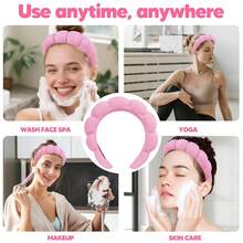 1/3 Pcs Spa Headband For Washing Face With Wristband Set, Microfiber Skincare Makeup Headbands For Women, Soft Elastic Head Wrap For Facial Care, Bubble Make Up Headbands, Perfect For Daily Skincare Routine, Spa Day At Home, Ideal For Teen Girls, Women, Yoga Enthusiasts, Great Gift For Valentine's Day, Christmas, Birthday