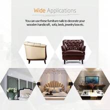 120pcs/Pack Vintage Upholstery Nails, Decorative Furniture Tacks, Retro Upholstery Nails For Armchair, Furniture, Sofa, Bed, Door - 7 X 11mm