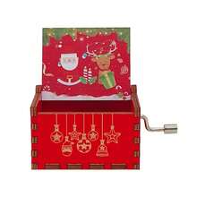 1个圣诞音乐盒，手持音乐盒，木质圣诞音乐盒，迷你复古雕刻音乐盒，圣诞装饰品，新年和圣诞节礼物，男女皆宜 - 彩色 - 查看 9