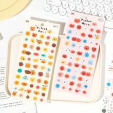 1pc Cute Sticker, Cartoon Vibrant Color Basic Planner Decorative Sticker, Suitable For Phone, Diary, Planner