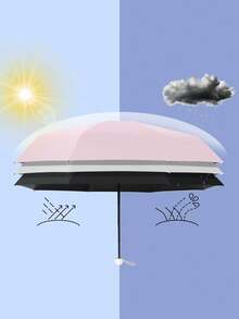 1 Stück kompakter Doppelnutzen-Regenschirm, tragbarer Mini-Sonnenschirm, UV-Schutz leichter Regenschirm