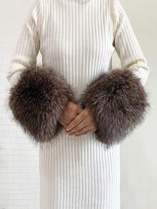 1. Faux Fur Collar & Cuff Set, Warm Faux Fur Scarf, Fluffy Oversized Furry Shawl Wrap For Women In Winter, Suitable For Dresses, Christmas Decoration - Multicolor - View 26