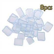 4/8/12pcs Transparent Plastic Chair Leg Covers, Oval, 30x30mm, Durable Floor Protectors, Chair Leg Protectors