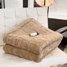 1pc Thick Bohemian Style Heart & Letter Jacquard Faux Fur Fleece Blanket, Soft & Warm, Dual-Use As Bedding, Throw, Decor For Living Room, Bedroom, Dorm, Office, Car, Travel, Picnic, Party, All Seasons