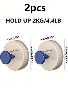 1 cái/2 cái/4 cái Móc cửa hút, keo dính chịu lực mạnh, không cần khoan lỗ, đặt chìa khóa ở lối vào, đặt đồ tạo tác, đặt mũ và dán đồ vật - Nhiều màu - Xem 12