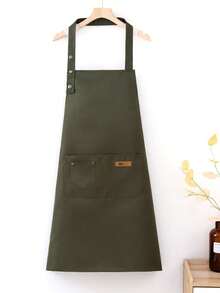 1 pieza Delantal de tela con diseño de peinado de salón con tirantes ajustables y bolsillos dobles, uniforme de trabajo para chef, restaurante de barbacoa, bar, cafetería, salón de uñas - Multicolor - Ver 8