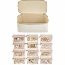 Almacenamiento de joyas pequeas para viajes - 12 piezas de color blanco - Ver 2