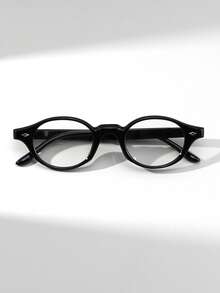 1 par de gafas de estilo punk retro con remaches y montura pequeña, de moda callejera personalizada sin receta para hombres