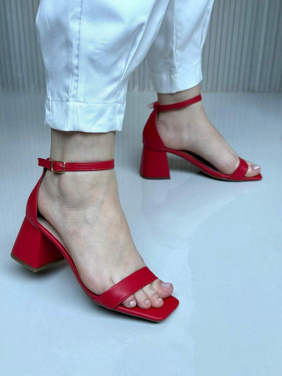 GISELE CLASSIC SANDAL WITH 6CM HEEL - 紅色 - 查看 1