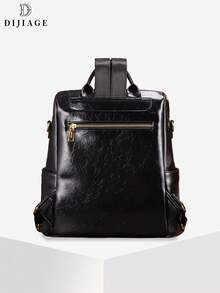 Una mochila de mujer con estilo que presenta un patrón de elefante y cremalleras de tono dorado. Esta espaciosa mochila cuenta con múltiples bolsillos y un diseño de lujo y de alta gama. Perfecta para fiestas, cenas, actividades al aire libre y para ir y venir.