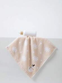 1/3/6 Stücke quadratische Baumwoll-Taschentücher 34*34cm, verschiedene Farben, besticktes Schneemann-Muster. Saugfähig, schnelltrocknend als Handtuch, geeignet für Badezimmer, Küche, Reisen, Hotel, Outdoor, Geschenk zu Feiertagen, unisex