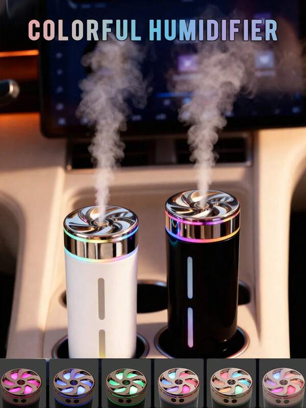 Colorful Car Humidifier, Bedroom Humidifier, 2 Gear Adjustment, Nano Atomization, Can Add Essential Oils, Suitable For Home/Office/Car