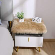 1pc Christmas & New Year Carpet, Autumn/Winter New Faux Fur Decorative Carpet, 5-7cm Pile Height, Brown Long Plush Decorative Carpet, Can Be Used As Window Sill Mat, Sofa Cushion, Bedroom Rug - Brown - View 7