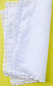 COCOUSM New Ladies White Cotton Handkerchiefs Crochet Lace Hanky -30cm - B 6pcs - View 6