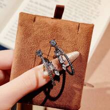 1 Piece Of Fashionable European And American Personalized High Carbon Water Drop Earrings Zirconia Special-Shaped Earrings Dark Earrings Crystal Retro Design Diamond Niche Earrings