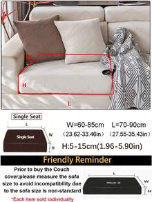 1 件纯色毛绒全覆盖沙发套，宠物友好，防污，可机洗，适合所有季节，圣诞节和新年假期家居装饰，沙发保护套适用于 1/2/3/4 座沙发 - 米色 - 查看 12