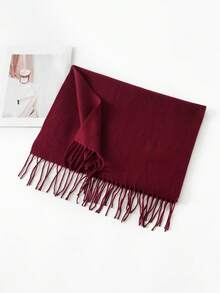 1pc Personalized Embroidered Cashmere Scarf For Women, Soft & Comfortable Solid Color Scarf, Mid-Length Shawl Wrap Warm Neck Gaiter, Suitable For Daily Wear, Gift For Family & Friends, Ideal For Christmas, Halloween - Multicolor - View 12