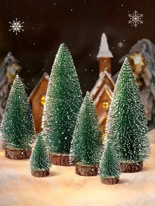 Snow Green Mini Artificial Christmas Tree, Small Christmas Tree, Christmas Home Decoration, Miniature Christmas Tree, Bottle Brush Tree, Suitable For Winter Furniture Christmas Decorations Room Decor