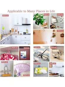 50pcs Heavy Duty Adhesive Wall Hooks, Sticky Wall Hangers, Damage-Free, Waterproof, Max 33lbs, Suitable For Bathroom, Kitchen, Towels, Coats, Keys - Multicolor - View 8