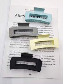 1pc/4pcs Women Minimalist High-End Elegant Square Lightweight Plastic Hair Claw Clips, Versatile For Daily Wear And Shower Use Winter Hair Accessories Fashion Hair Clutch Eleg Hair Clips