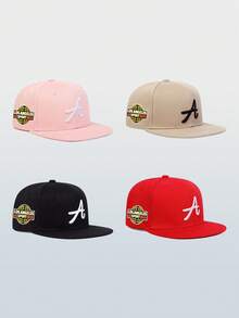 1pc Unisex Hip Hop Baseball Cap With Letter A Embroidery Design - Breathable Adjustable Dad Hat/Baseball Cap - Casual Sun Hat For Men & Women, Suitable For Outdoor Sports, Travel And Running (Multiple Colors Available)