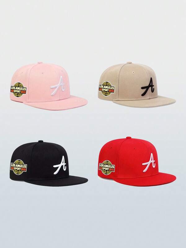 1 pièce Casquette de baseball unisexe style hip-hop avec broderie de lettre A - Casquette de papa respirante et réglable - Chapeau de soleil décontracté unisexe pour les sports extérieurs, les voyages et la course (plusieurs couleurs disponibles)