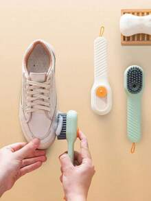 1pc-Soft Bristled Liquid Laundry Brush For Home Shoe Brushing, Shoe Board Brushing, Multifunctional Laundry Cleaning Without Damaging Shoes Artifact Brush, Multifunctional Washable Shoe And Clothing Brush, With Soft Bristles, Built-In Soap Dispenser And Strong Seal - Multicolor - View 3