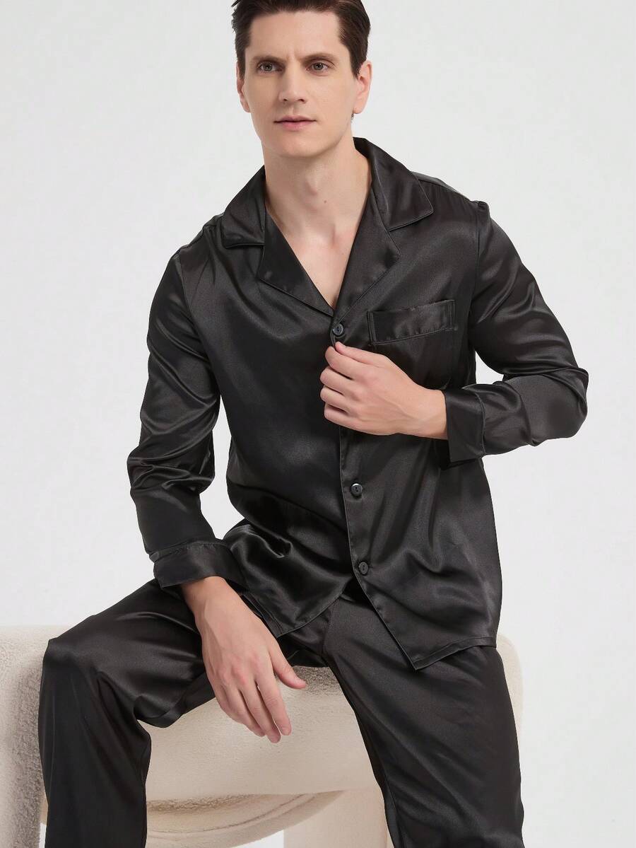 بدلة بيجاما كاجوال جديدة للرجال، ملابس خريف وشتاء