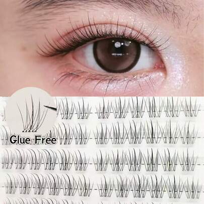 120 片无胶柔软自然假睫毛，精致向日葵图案，C 型卷翘睫毛