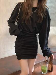 Women Mini Dresses - 黑色 - 查看 6