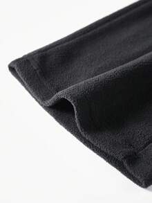 男士纯色抓绒休闲裤，适合秋冬季节穿着，配有可调节抽绳腰带，适合健身，可机洗，纯色设计，穿着舒适，弹性腰带，是户外徒步爱好者的理想礼物。