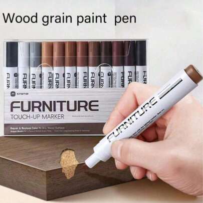 Low Odor Furniture Repair Paint Markers, Suitable For Wood And Metal, Multi-Color Scratch Repair Kit, Meets Your Different Needs, Can Repair Scratches On Cabinets, Doors, Sofas, Tables And Chairs, Wooden Cabinets, Floors, Car Interiors, Bags, Quick-Drying.