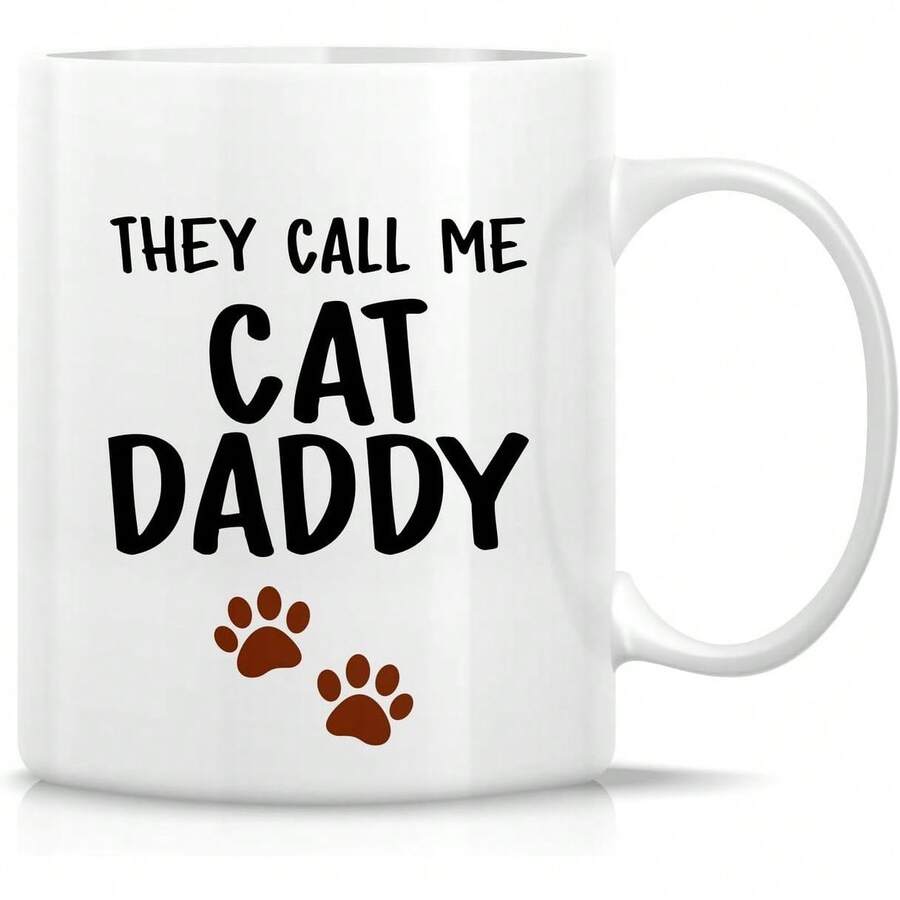 Retreez Funny Mug - They Call Me Daddy Lovers 11 Oz Ceramic Coffee Mugs - Funny, Sarcastic, Motivational, Inspirational Birthday Gifts Husband, Boyfriend, Friends, Coworkers, Dad, Father - CAT019 - 白色馬克杯,黑色手柄和內膽 - 查看 1