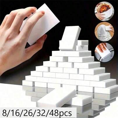 16/26片装神奇清洁海绵，多用途家用清洁海绵，适用于家具、浴室、浴缸、水槽、地板、墙面清洁。清洁用品，家居用品，适用于学校、厨房、浴室、家庭使用，节日礼物，母亲节礼物等。