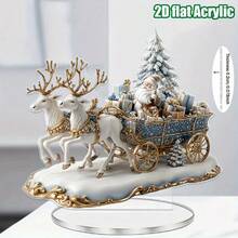 Encantador adorno de árbol de Navidad 2D con pueblo nevado, adecuado para aldea, perfecto para escritorio, escaparate y decoración del hogar - regalo ideal para celebraciones de Navidad y Año Nuevo.