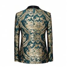 Mens Tuxedo Jacket Paisley Shawl Lapel Suit Blazer Coat Jacket For Dinner,Prom,Wedding - 綠色 - 查看 5