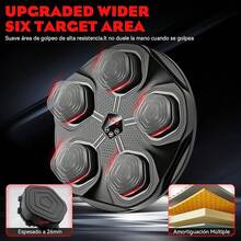Maquina de Boxeo Musical con 2 Pares de Guantes,Musical Boxing Machine Recargable Bluetooth,Diseño Antirruido,Ajuste de 9 Velocidades,Box Musical de Pared para Adultos,Niños,Interior,Gimnasio - A - Ver 3