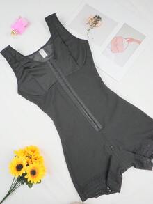 Cross-Border Hot-Selling Waist-Tightening Body Shaping Clothes, Tummy-Lifting And Hip-Lifting Body Shaping Clothes, One-Piece Open-Crotch Zipper-Buttoned Body Shaping Clothes - Black - View 4