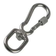 Ganchos giratorios de acero inoxidable, hebilla de correa de perro con bloqueo, hebilla de liberación rápida, mosquetón, Clips para caminar, mochila de Camping SZ4J - M7 - Ver 8