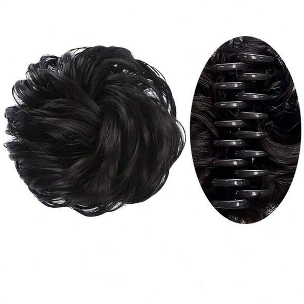 1 Peça Grampo de Cabelo Estilo Coque, Peruca Bouffant, Placa de Cabelo Flor Bud Slouchy, Anel de Cabelo de Seda Resistente ao Calor, Acessórios de Cabelo Elegantes, Grampos de Cabelo Garra de Inverno para Mulheres, Férias