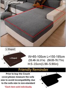 1 pieza Funda de sofá de estilo bohemio de unicolor, funda de sofá antideslizante y antirasguños, decoración del hogar para sofá de 1/2/3/4 plazas, lavable a máquina, para todas las estaciones - Gris Oscuro - Ver 11