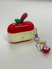 Apple-Shaped Silicone Protective Case Compatible With Apple 4, 2 Wireless Bluetooth Earphones, 3, 4 Pro, Anti-Fall With Lanyard, Suitable For Men And Women - Red - View 9