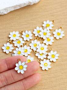 20pcs Zinc Alloy Sunflower Pendants, Multi-Color Daisy Enamel Charms, For Diy Jewelry And Arts Or Crafts Making Supplies, Keychain And Bag Charms Accessories, Suitable For Hair Accessories Or Bracelet Earrings Making