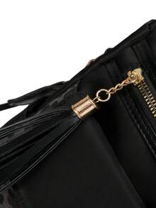 Anti-Theft Leopard Print Tassel Nylon Backpack For Women, Multi-Functional And Stylish Daily Bag, Multi-Pocket Lightweight Travel Bag, Large Capacity Simple School Bag, Convenient Book Bag, Suitable For Students, Nurses, Teachers, Business People, Travel And Vacation, Business Trips, Daily Commuting, Shopping, Office, Dating, Hiking, Training, Work, Birthday Gifts, Holiday Gifts - Multicolor - View 12