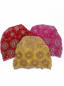 1 pieza Pañuelo de cabeza de mujer de unicolor de alta calidad, nuevo pañuelo de moda musulmana con borlas de cuentas hechas a mano